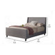Eva California King Size Bed, Gray Linen, Shelter Headboard by Casagear Home