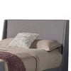 Eva King Size Bed, Gray Linen, Shelter Style Headboard by Casagear Home