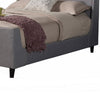 Eva King Size Bed, Gray Linen, Shelter Style Headboard by Casagear Home