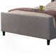 Eva King Size Bed, Gray Linen, Shelter Style Headboard by Casagear Home