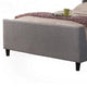 Eva Low Profile Full Size Bed, Gray Linen, Shelter Headboard by Casagear Home