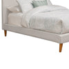 Kim Queen Size Bed, Light Gray Linen, Panel Headboard by Casagear Home