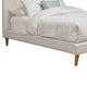 Kim Queen Size Bed, Light Gray Linen, Panel Headboard by Casagear Home