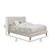 Kim Queen Size Bed, Light Gray Linen, Panel Headboard by Casagear Home