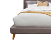 Kim Queen Size Bed, Dark Gray Linen, Panel Headboard by Casagear Home