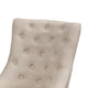 22" Set of 2 Dining Side Chairs, Curved, Cream Polylinen by Casagear Home