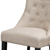 22" Set of 2 Dining Side Chairs, Curved, Cream Polylinen by Casagear Home
