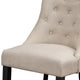 22" Set of 2 Dining Side Chairs, Curved, Cream Polylinen by Casagear Home