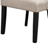 22" Set of 2 Dining Side Chairs, Curved, Cream Polylinen by Casagear Home