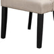 22" Set of 2 Dining Side Chairs, Curved, Cream Polylinen by Casagear Home