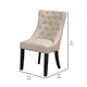 22" Set of 2 Dining Side Chairs, Curved, Cream Polylinen by Casagear Home