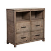 42" TV Media Chest Console, 4 Drawers, Gray Mahogany Wood by Casagear Home