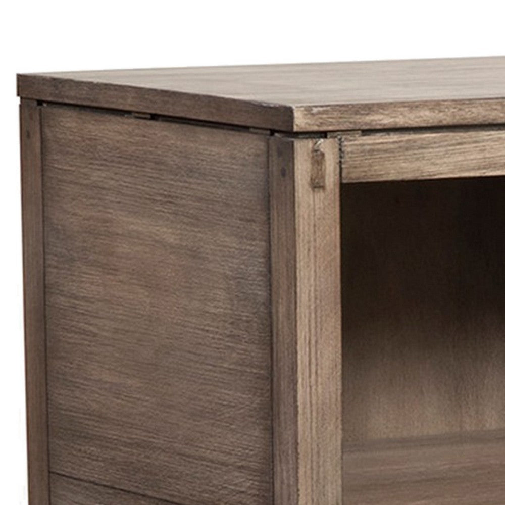 42" TV Media Chest Console, 4 Drawers, Gray Mahogany Wood by Casagear Home