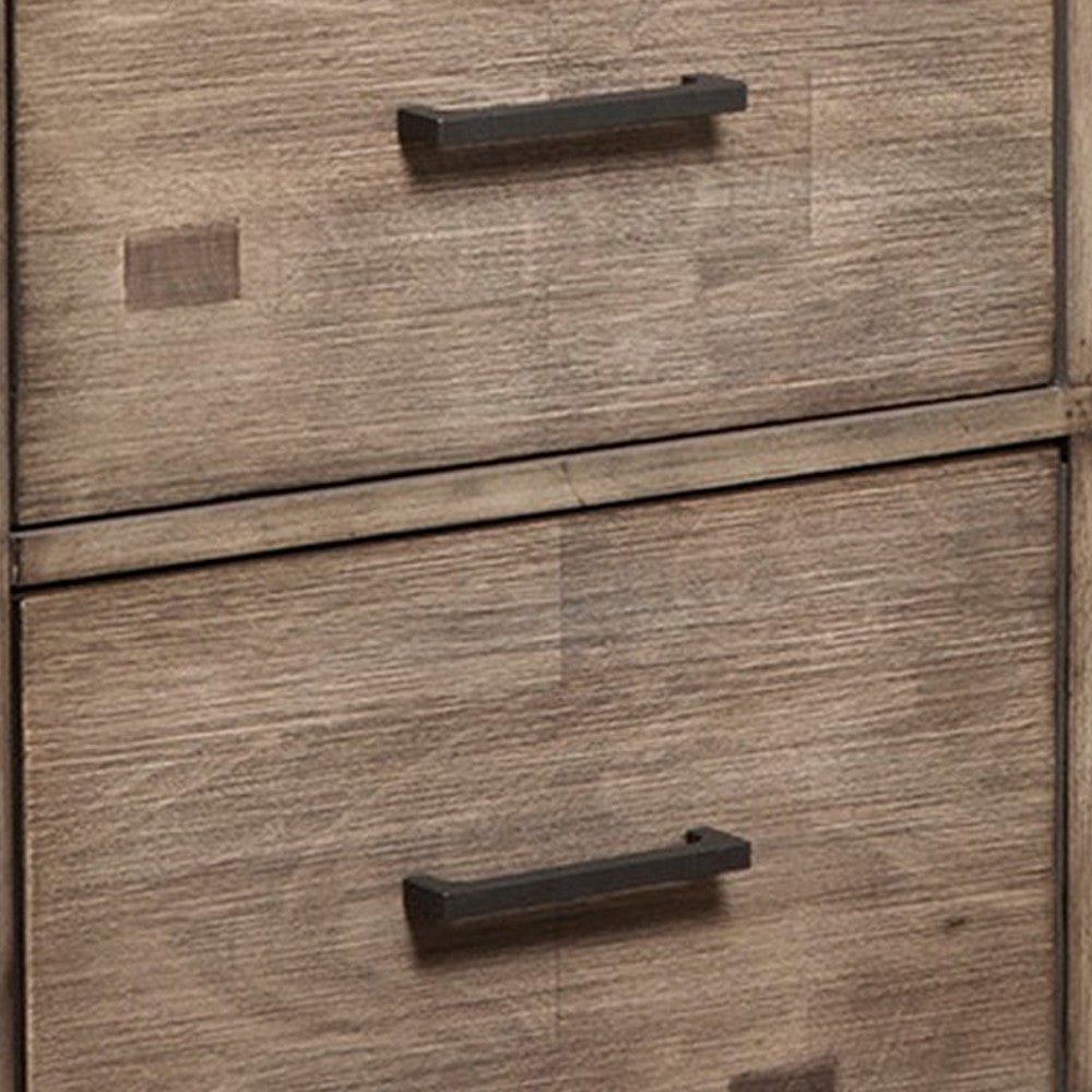 42" TV Media Chest Console, 4 Drawers, Gray Mahogany Wood by Casagear Home