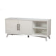 64" TV Console Cabinet, Adjustable Shelves, Classic White by Casagear Home