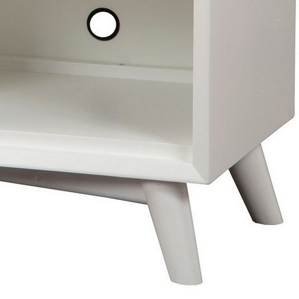 64" TV Console Cabinet, Adjustable Shelves, Classic White by Casagear Home