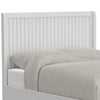 Aya Queen Bed, Scalloped Motif Panel Headboard, White Wood by Casagear Home