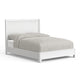 Aya California King Bed, Scalloped Headboard, White Wood by Casagear Home
