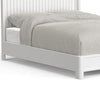 Aya California King Bed, Scalloped Headboard, White Wood by Casagear Home