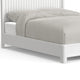 Aya California King Bed, Scalloped Headboard, White Wood by Casagear Home