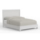 Aya King Bed, Scalloped Motif Panel Headboard, White Wood by Casagear Home