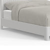 Aya King Bed, Scalloped Motif Panel Headboard, White Wood by Casagear Home