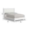 Aya King Bed, Scalloped Motif Panel Headboard, White Wood by Casagear Home