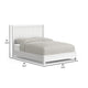 Aya King Bed, Scalloped Motif Panel Headboard, White Wood by Casagear Home