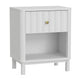 Aya 26" Nightstand, 1 Felt Lined Drawer, White Scallop Front by Casagear Home