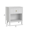 Aya 26" Nightstand, 1 Felt Lined Drawer, White Scallop Front by Casagear Home