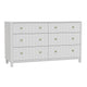 Aya 61" Wide 6 Drawer Dresser, Scalloped Front, White Wood by Casagear Home