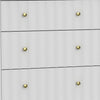 Aya 61" Wide 6 Drawer Dresser, Scalloped Front, White Wood by Casagear Home