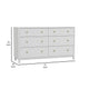Aya 61" Wide 6 Drawer Dresser, Scalloped Front, White Wood by Casagear Home