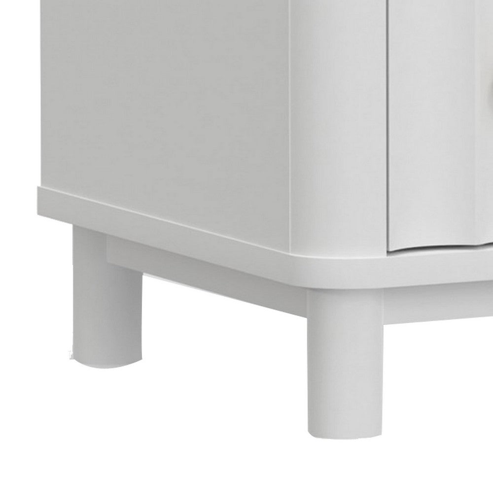 Aya 34" Small 3 Drawer Dresser, Scalloped Front, White Wood by Casagear Home