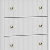 Aya 34" Small 3 Drawer Dresser, Scalloped Front, White Wood by Casagear Home
