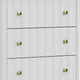 Aya 34" Small 3 Drawer Dresser, Scalloped Front, White Wood by Casagear Home