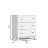 Aya 34" Small 3 Drawer Dresser, Scalloped Front, White Wood by Casagear Home