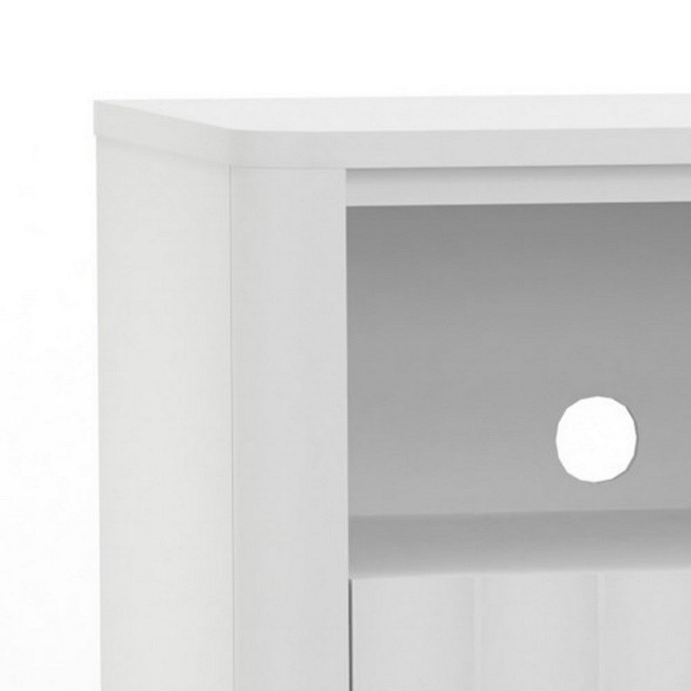Aya 64" TV Media Entertainment Console, 3 Shelves, White by Casgear Home