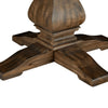60 Inch Round Dining Table, Carved Pedestal Base, Reclaimed Walnut Brown By Casagear Home
