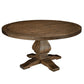 60 Inch Round Dining Table, Carved Pedestal Base, Reclaimed Walnut Brown By Casagear Home