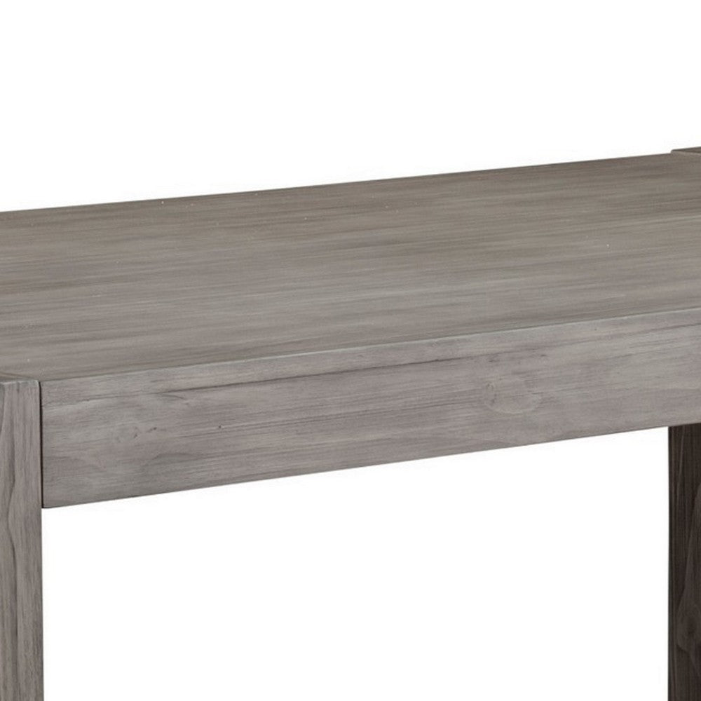 Ebb 72" Dining Table, Faux Metal Inset, Handcrafted, Gray by Casagear Home