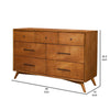 Ian 56" Wide Dresser, Felt Lining, Metal Hardware, Brown by Casagear Home
