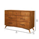 Ian 56" Wide Dresser, Felt Lining, Metal Hardware, Brown by Casagear Home
