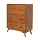 Ian 43" 4 Drawer Tall Dresser Chest, Acorn Brown Wood by Casagear Home