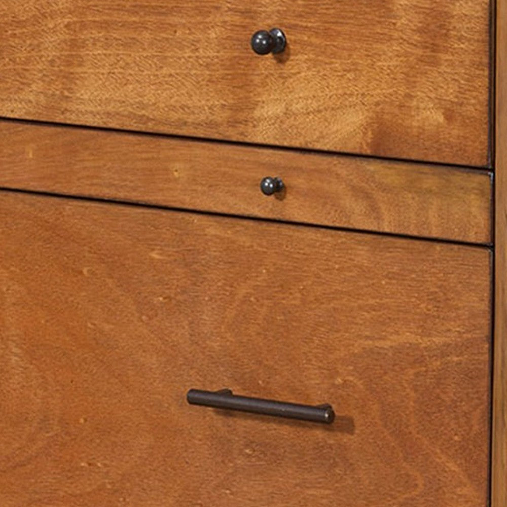 Ian 43" 4 Drawer Tall Dresser Chest, Acorn Brown Wood by Casagear Home