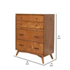 Ian 43" 4 Drawer Tall Dresser Chest, Acorn Brown Wood by Casagear Home