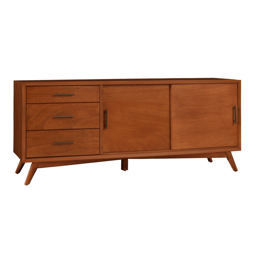 Ian 64" TV Media Entertainment Console, 3 Drawers, Brown by Casagear Home