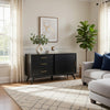 Ian 50" TV Media Entertainment Console, 3 Drawers, Black By Casagear Home