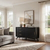 Ian 50" TV Media Entertainment Console, 3 Drawers, Black By Casagear Home