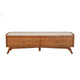 Ian 59" Storage Bench, Padded, Beige Fabric, Acorn Brown by Casagear Home